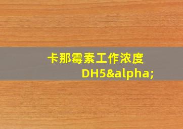 卡那霉素工作浓度 DH5α